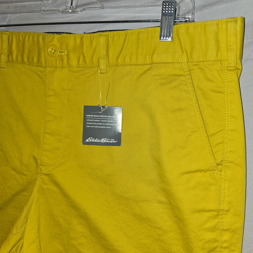 Eddie Bauer Shorts 16W Womens Yellow Legend Wash Stretch Lightly Curvy Slim - Picture 3 of 11
